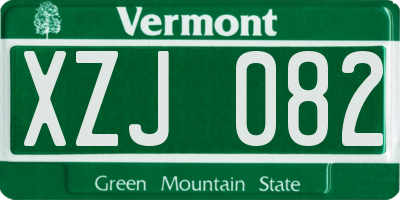 VT license plate XZJ082