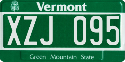 VT license plate XZJ095