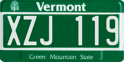 VT license plate XZJ119