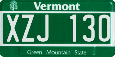 VT license plate XZJ130