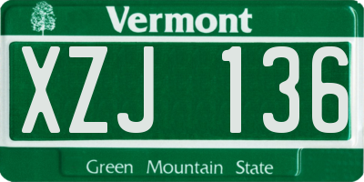 VT license plate XZJ136