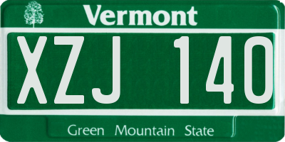 VT license plate XZJ140