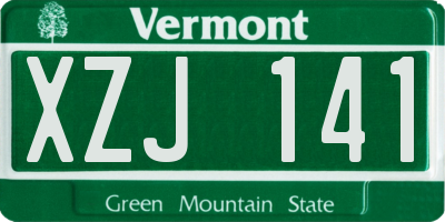 VT license plate XZJ141