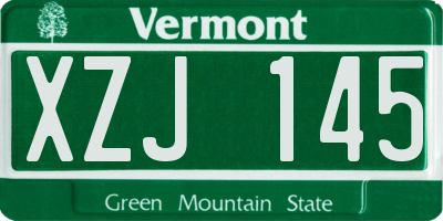 VT license plate XZJ145