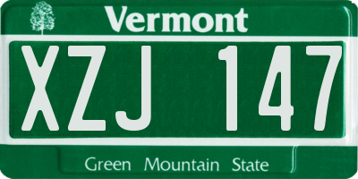 VT license plate XZJ147