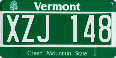 VT license plate XZJ148