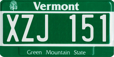 VT license plate XZJ151