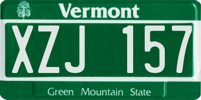 VT license plate XZJ157