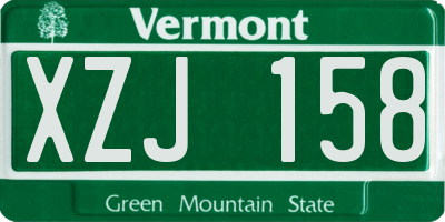 VT license plate XZJ158