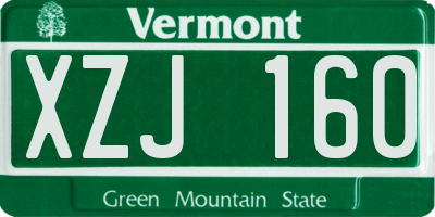 VT license plate XZJ160