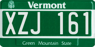 VT license plate XZJ161