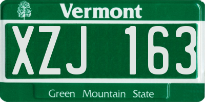 VT license plate XZJ163