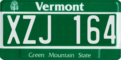 VT license plate XZJ164