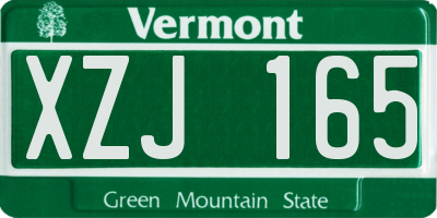 VT license plate XZJ165