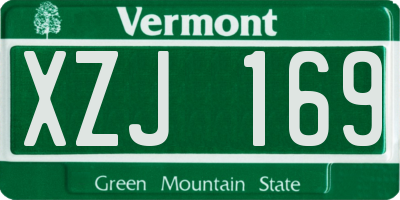 VT license plate XZJ169