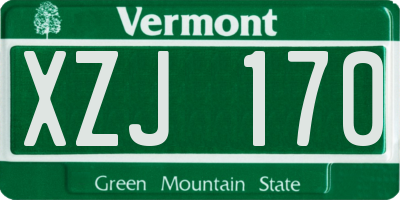 VT license plate XZJ170