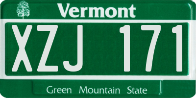 VT license plate XZJ171