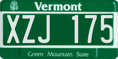 VT license plate XZJ175
