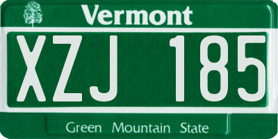 VT license plate XZJ185