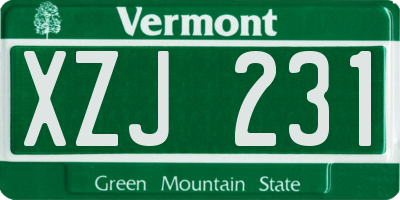 VT license plate XZJ231