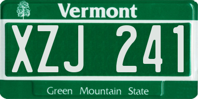 VT license plate XZJ241