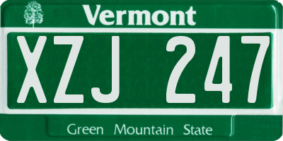VT license plate XZJ247