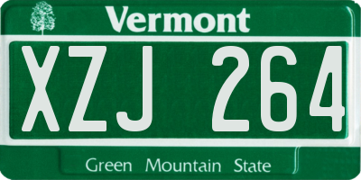 VT license plate XZJ264