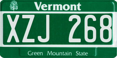 VT license plate XZJ268