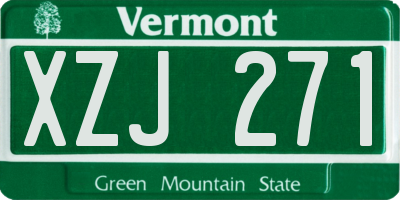 VT license plate XZJ271