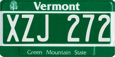 VT license plate XZJ272