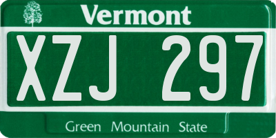VT license plate XZJ297