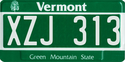 VT license plate XZJ313