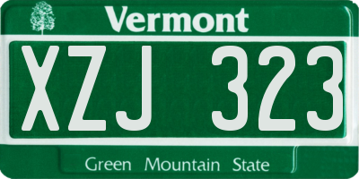 VT license plate XZJ323