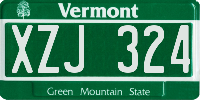 VT license plate XZJ324
