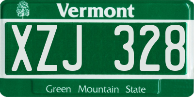 VT license plate XZJ328