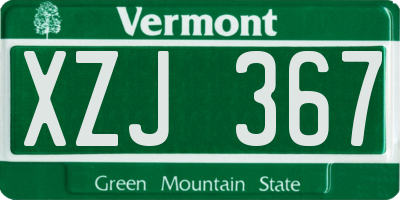 VT license plate XZJ367