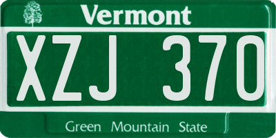 VT license plate XZJ370