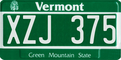 VT license plate XZJ375