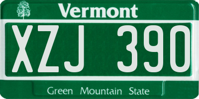 VT license plate XZJ390