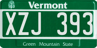 VT license plate XZJ393