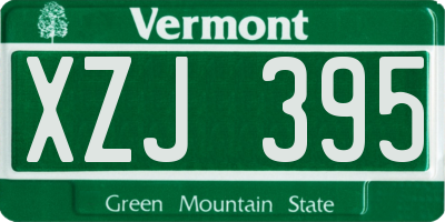 VT license plate XZJ395