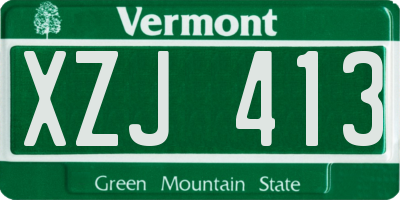 VT license plate XZJ413