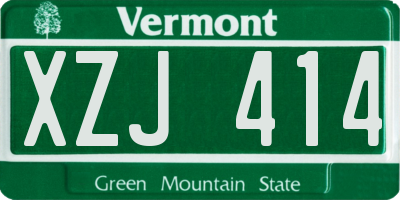VT license plate XZJ414
