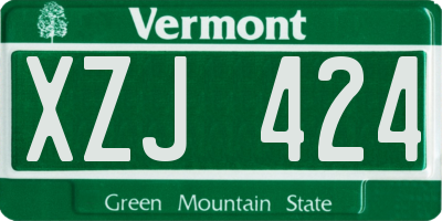 VT license plate XZJ424