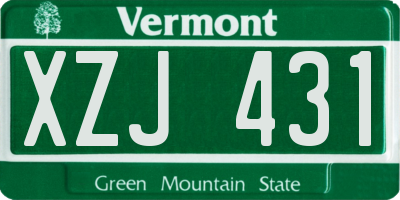 VT license plate XZJ431