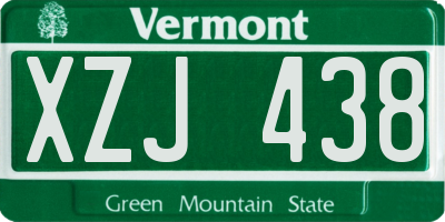 VT license plate XZJ438