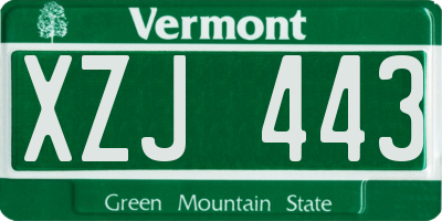VT license plate XZJ443