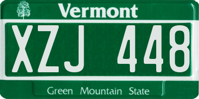VT license plate XZJ448