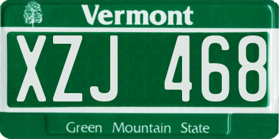 VT license plate XZJ468