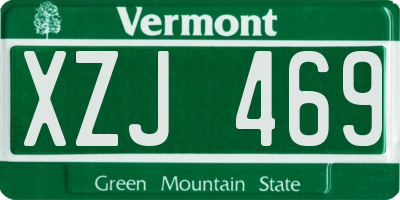 VT license plate XZJ469